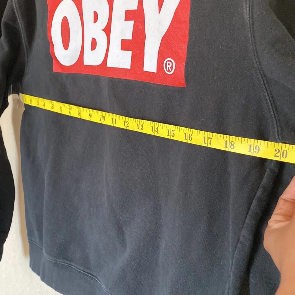 Obey Black Crewneck Sweater with Red Logo - Picture 9 of 9